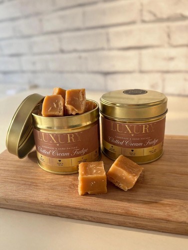 Clotted cream fudge gift tin - clotted,