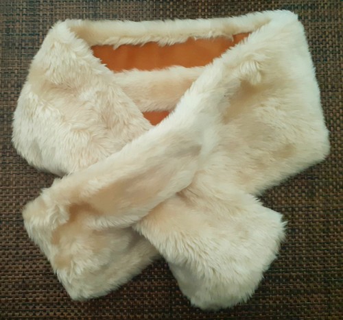 Vintage clotted cream faux fur - cream,